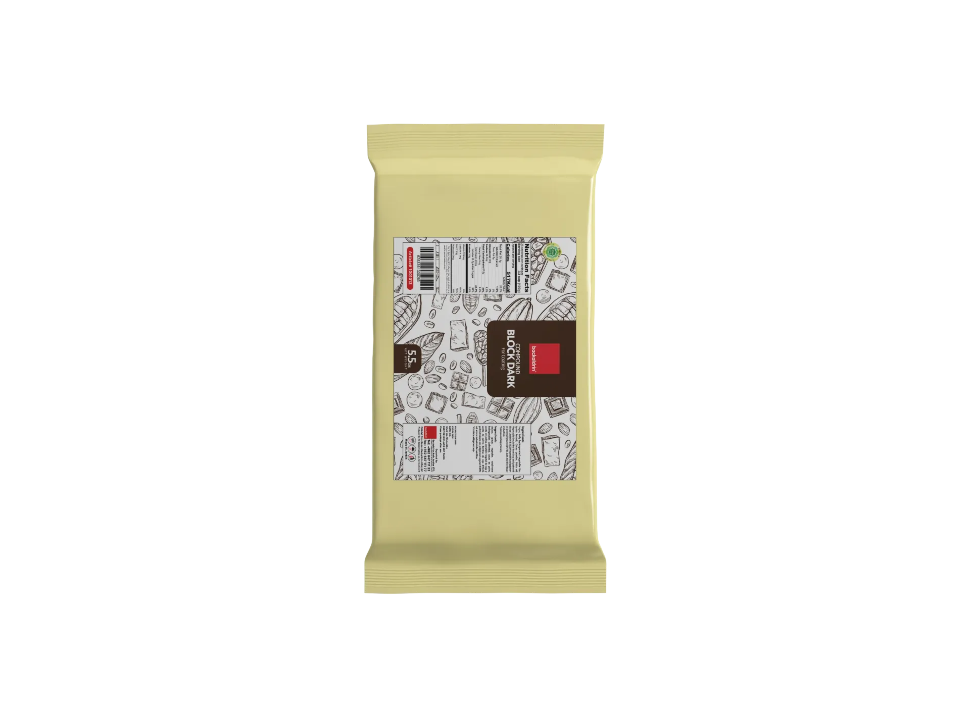 Premium Dark Chocolate Block – Rich Flavor for Desserts & Baking - 5.5LB