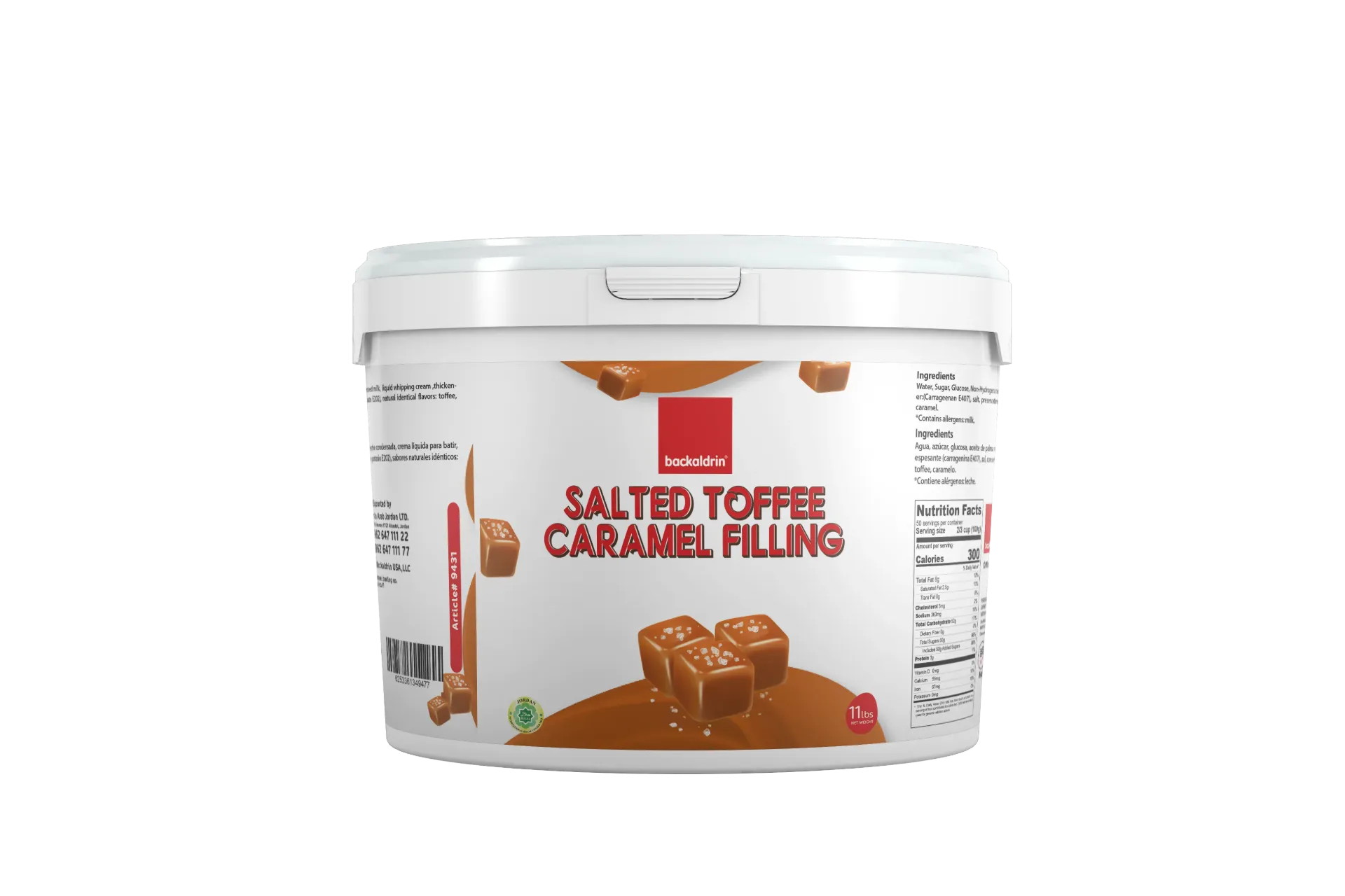 Premium Salted Toffee Caramel Filling – Smooth Texture, Rich Flavor for Desserts & Baking - 11LB