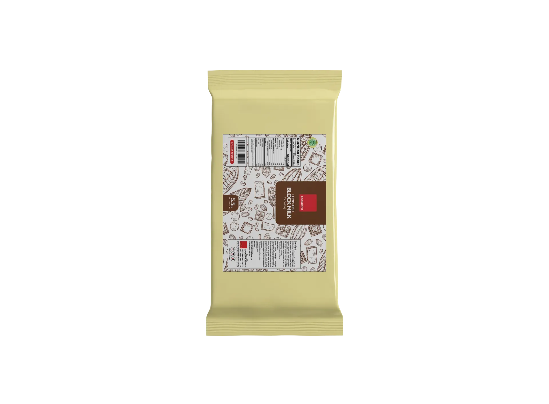 Premium Milk Chocolate Block – Rich Flavor for Desserts & Baking - 5.5LB