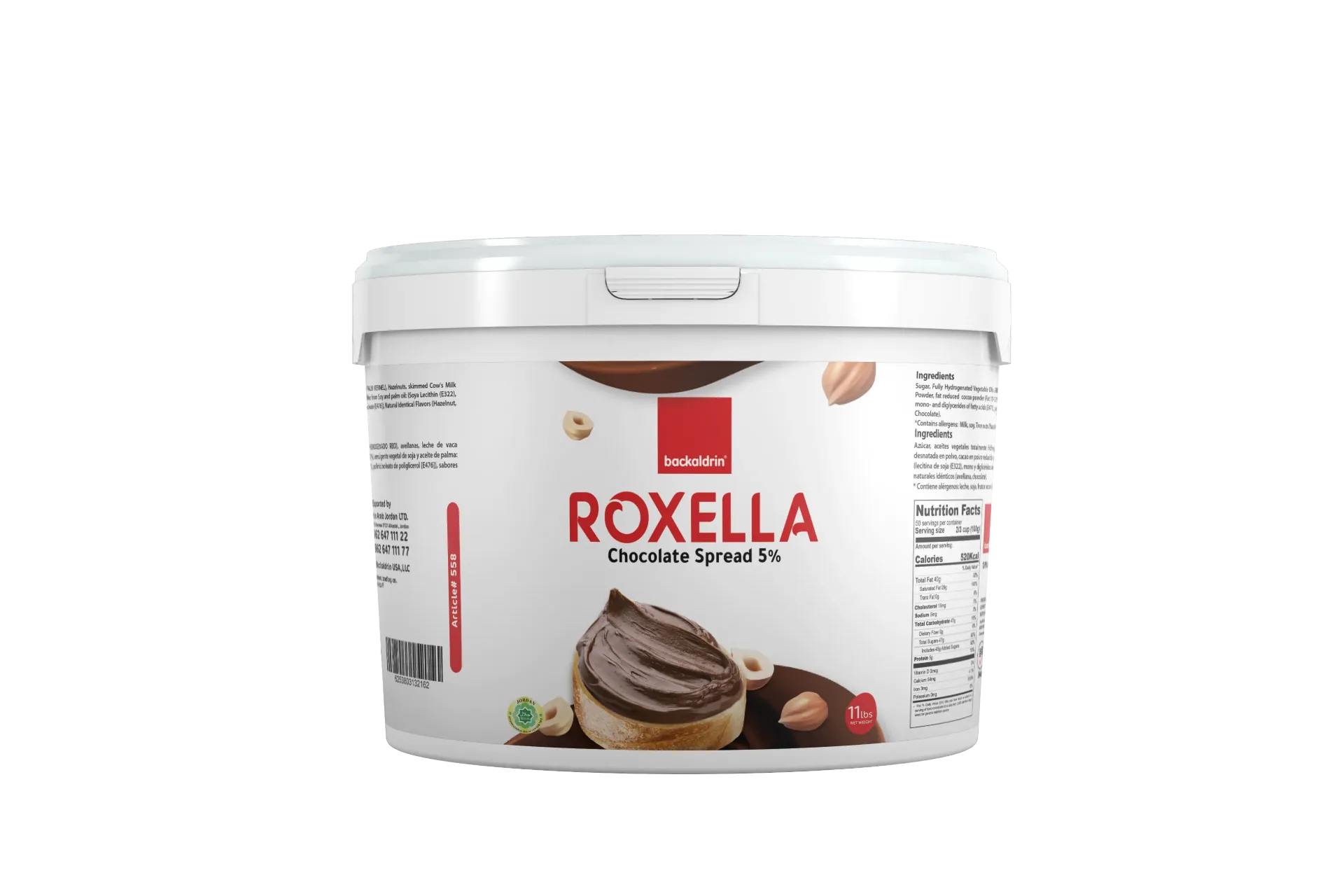 Premium Hazelnut Chocolate Spread 5% - 11 lbs.