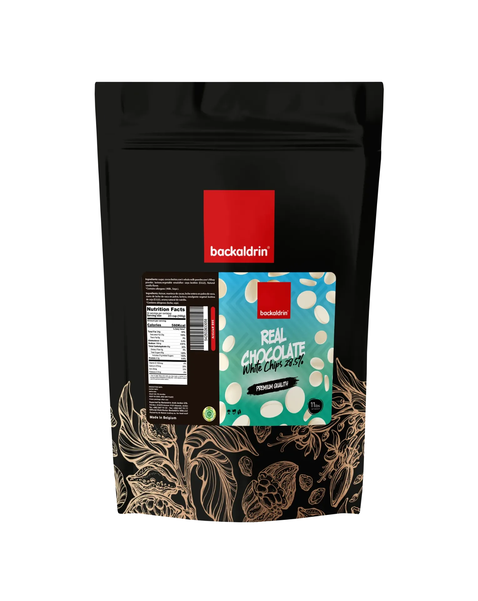 Premium Belgian White Chocolate Chips – Smooth Texture & Rich Creamy Flavor for Baking and Desserts - 11LB