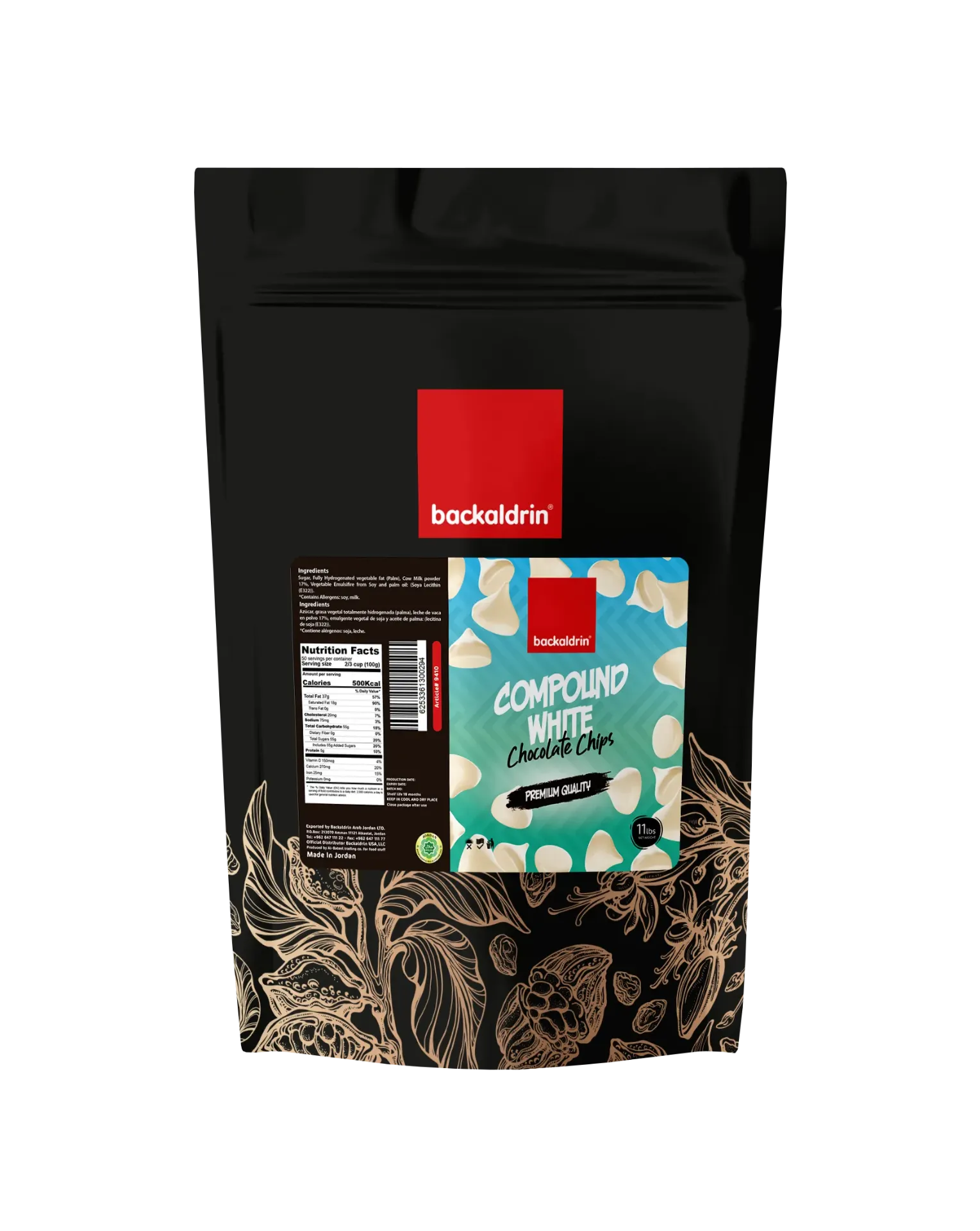 Premium White Chocolate Chips – Smooth Texture, Rich Flavor for Desserts & Baking - 11LB