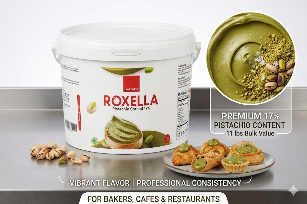 Premium Pistachio Spread 17% – Smooth Texture, Rich Flavor for Desserts & Baking - 11 lbs.