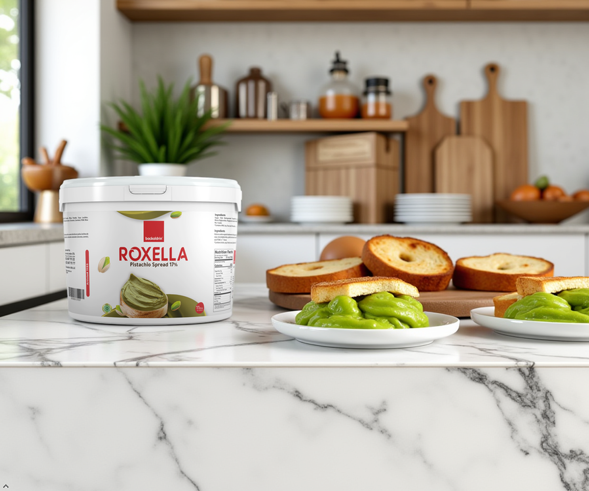 Premium Pistachio Spread 17% – Smooth Texture, Rich Flavor for Desserts & Baking - 11 lbs.