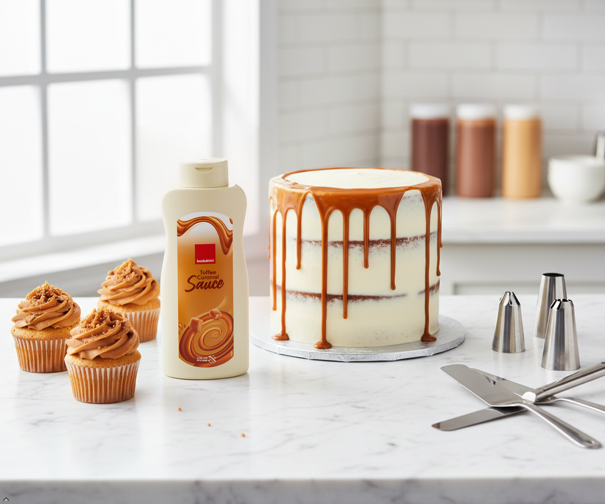 Premium Toffee Caramel Sauce – Smooth Texture, Rich Flavor for Desserts & Baking - 33.8 oz