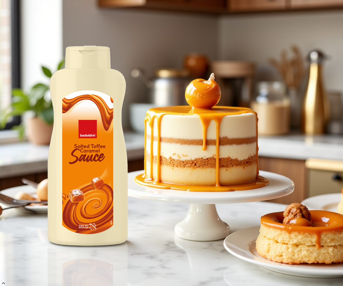 Premium Salted Toffee Caramel Sauce – Smooth Texture, Rich Flavor for Desserts & Baking - 33.8 oz