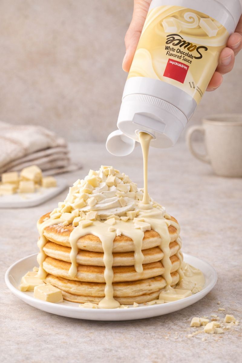 Premium White Chocolate Flavored Sauce – Smooth Texture, Rich Flavor for Desserts & Baking - 16.9 oz