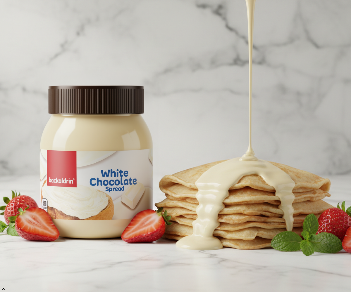 Premium White Chocolate Spread - 12.3 oz Smooth Texture, Rich Flavor for Desserts & Baking