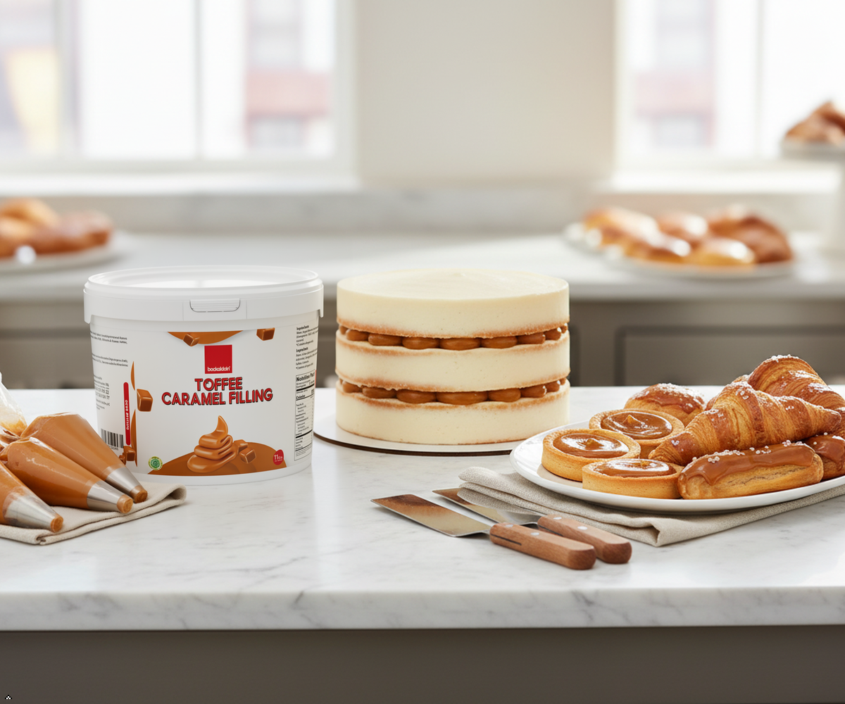 Premium Toffee Caramel Filling – Smooth Texture, Rich Flavor for Desserts & Baking - 11 lbs.