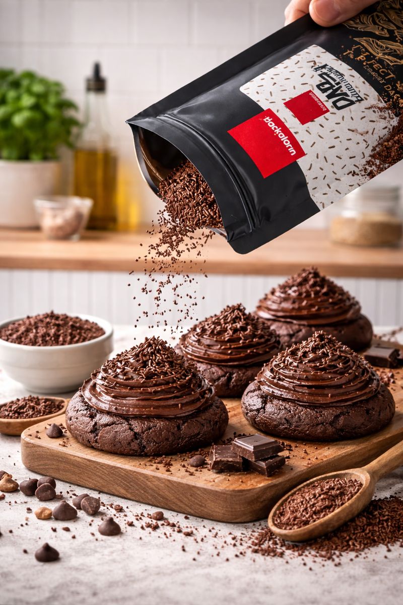 Premium Dark Vermicelli Sprinkles – Rich Flavor for Desserts & Baking - 2.2LB