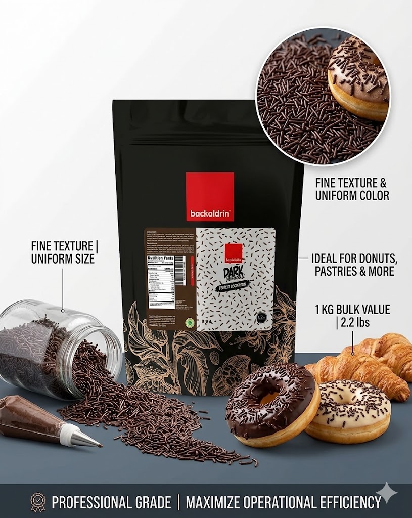 Premium Dark Vermicelli Sprinkles – Rich Flavor for Desserts & Baking - 2.2LB