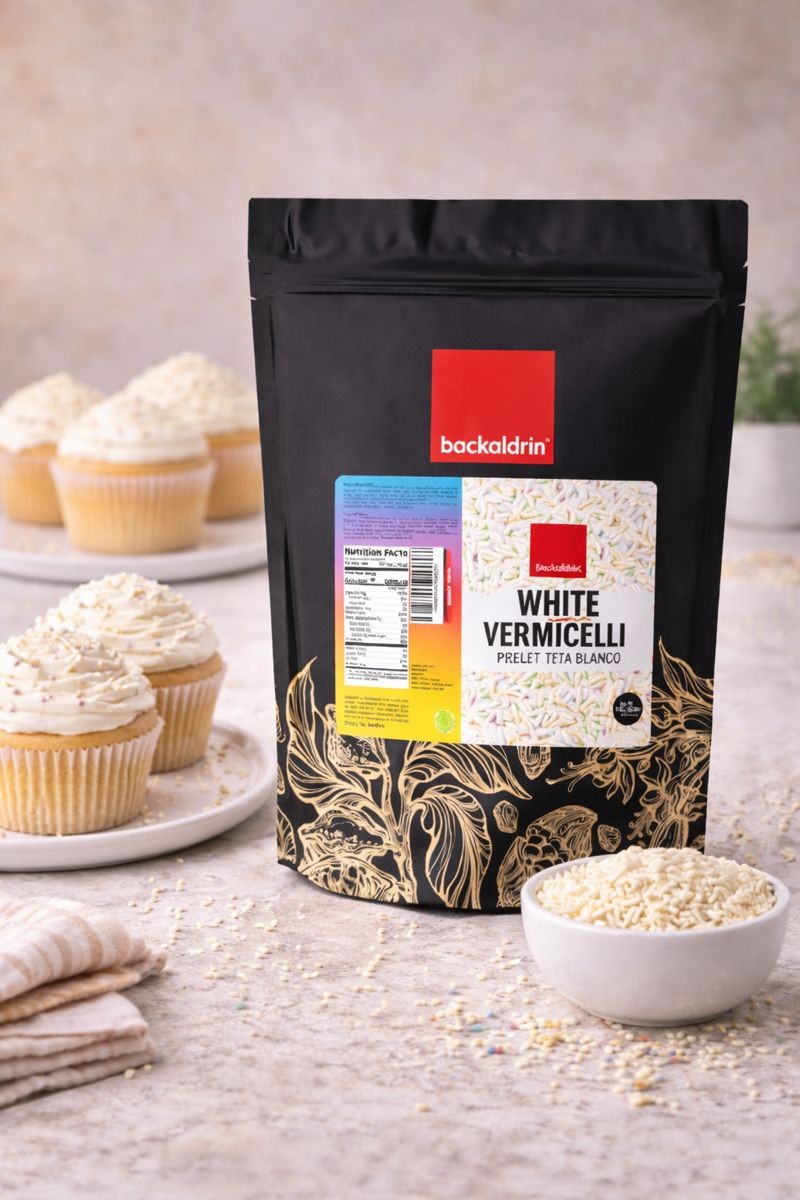 Premium White Vermicelli Sprinkles – Smooth Texture, Rich Flavor for Desserts & Baking - 2.2LB